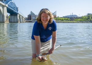 Dr. Anna George in the Tennessee River