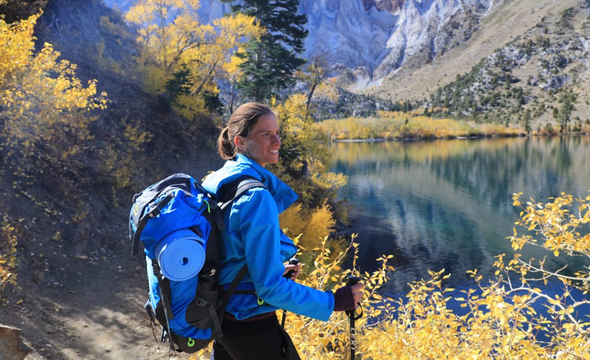 Jennifer Pharr Davis – Professional hiker, Jennifer Pharr Davis, admires the crisp beauty of an autumn morning near Mammoth Lakes.