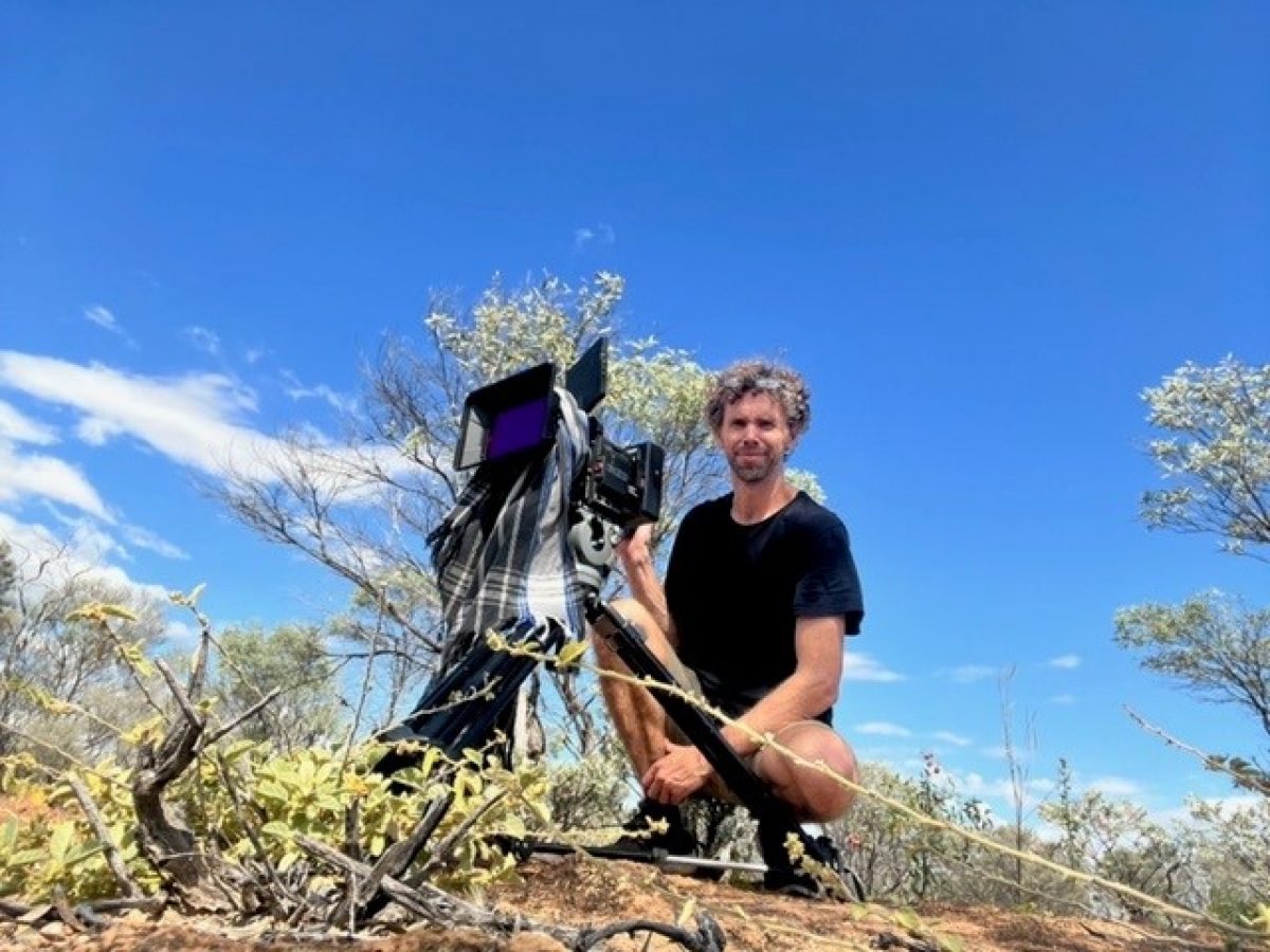 Michael Dalton-Smith poses while filming in the field during the making of Serengeti 3D: Journey to the Heart of Africa.