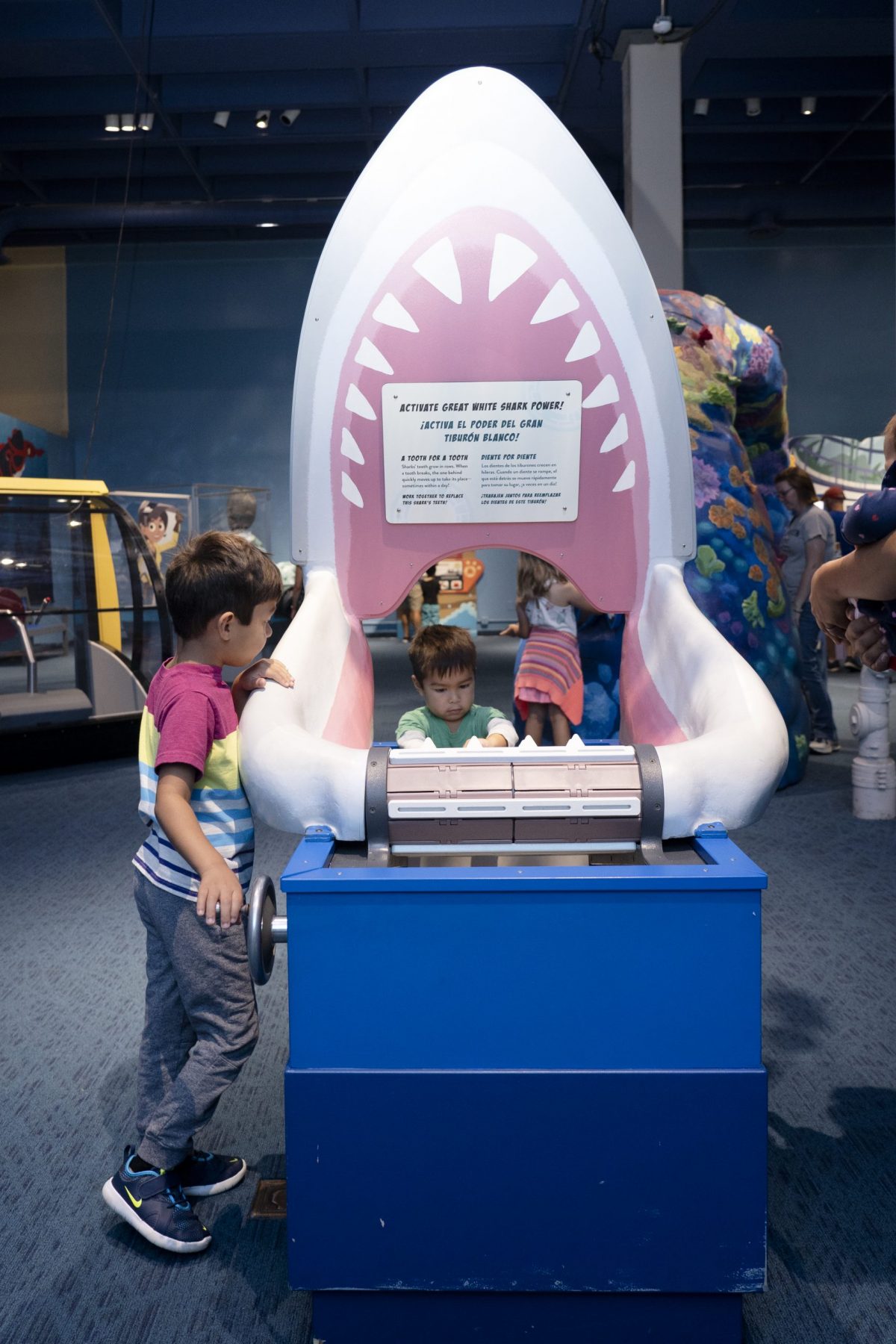 children interacting with Wild Kratts exhibit