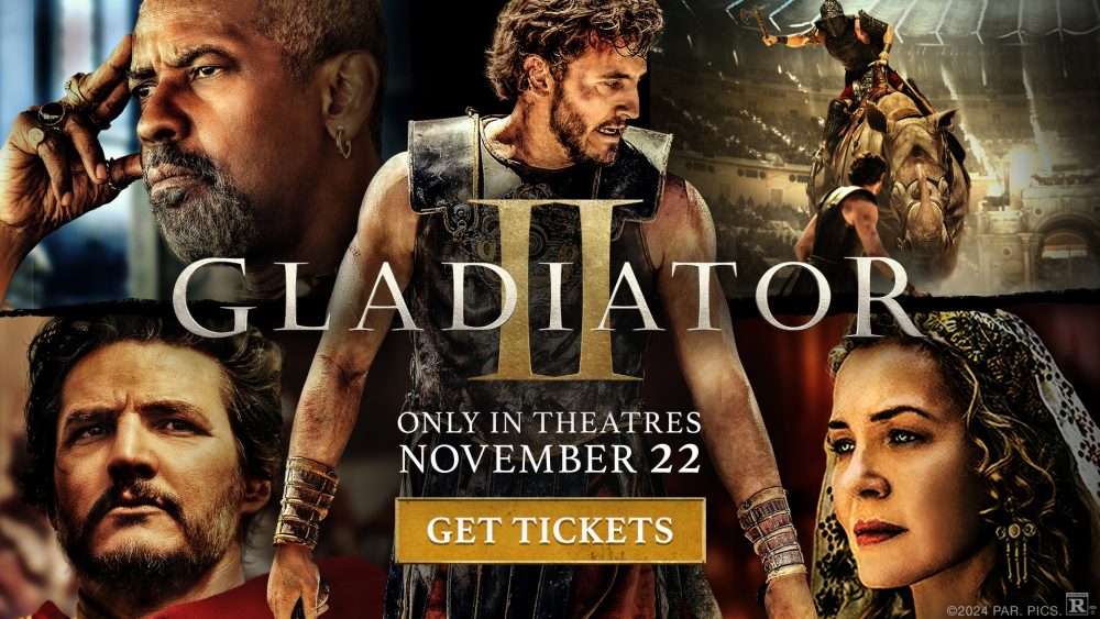 Gladiator 2 movie poster, coming to IMAX at the Tennessee Aquarium