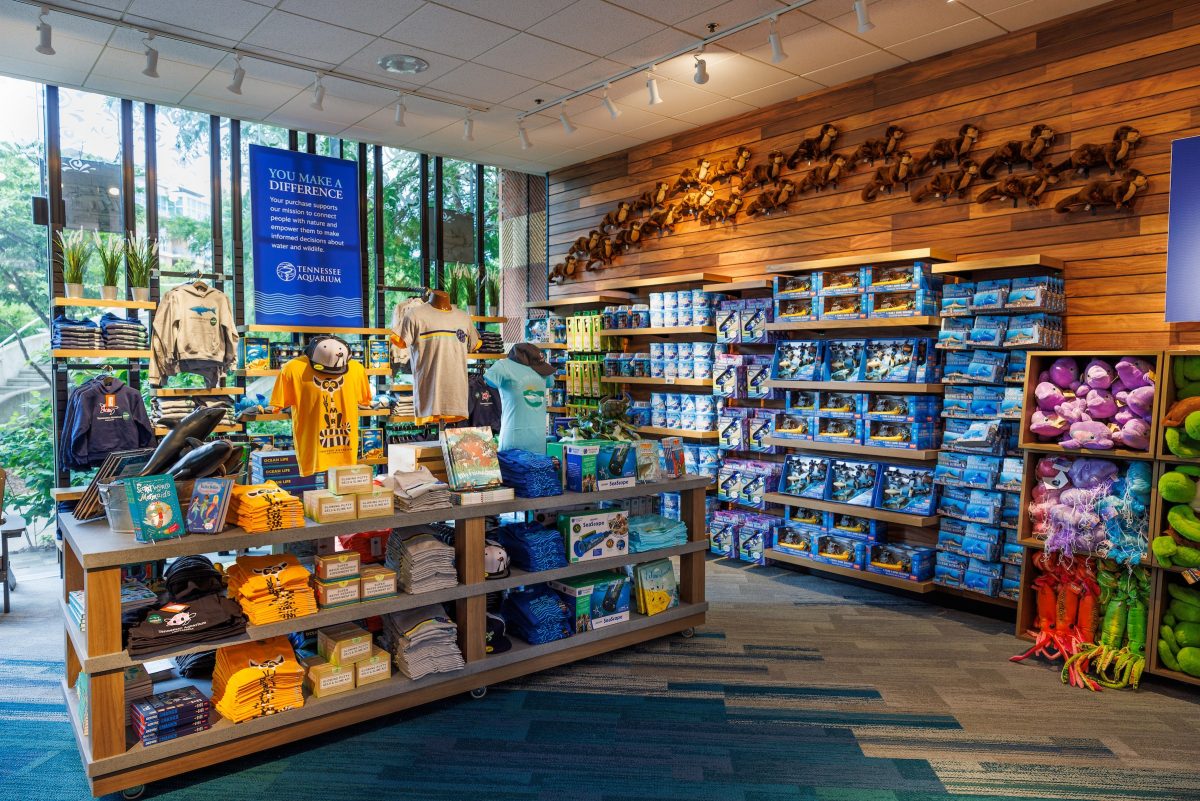 The Tennessee Aquarium's gift shop after renovations.