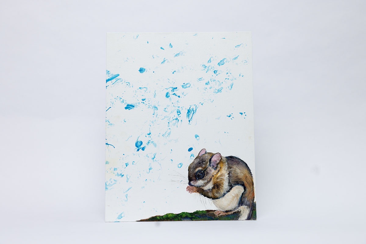 A collaborative painting by Southern Flying Squirrel ambassador animals and Atlanta-based artist Andrea Nelson is up for bid in the Tennessee Aquarium’s annual online fundraising auction.