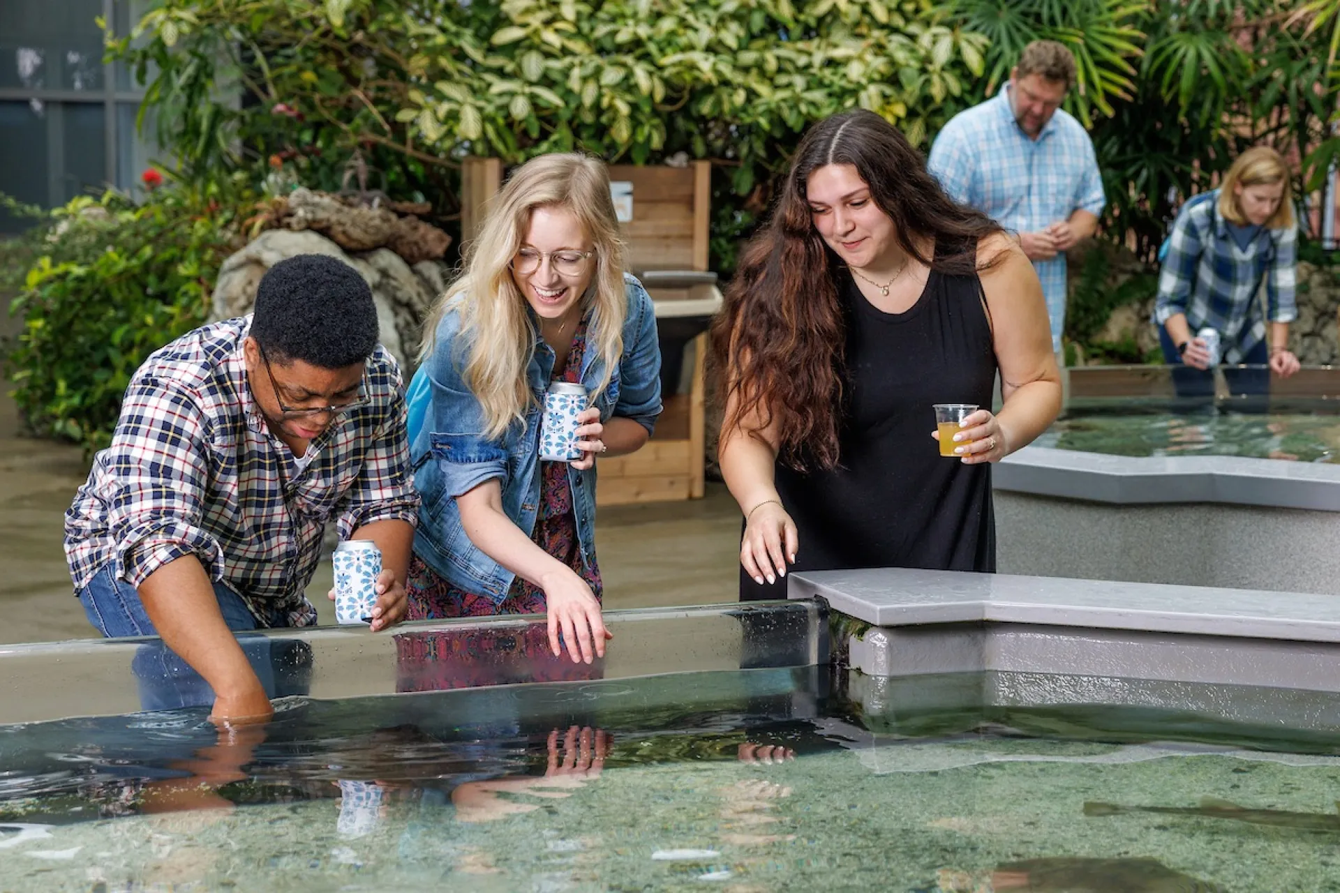 guests at touch tank