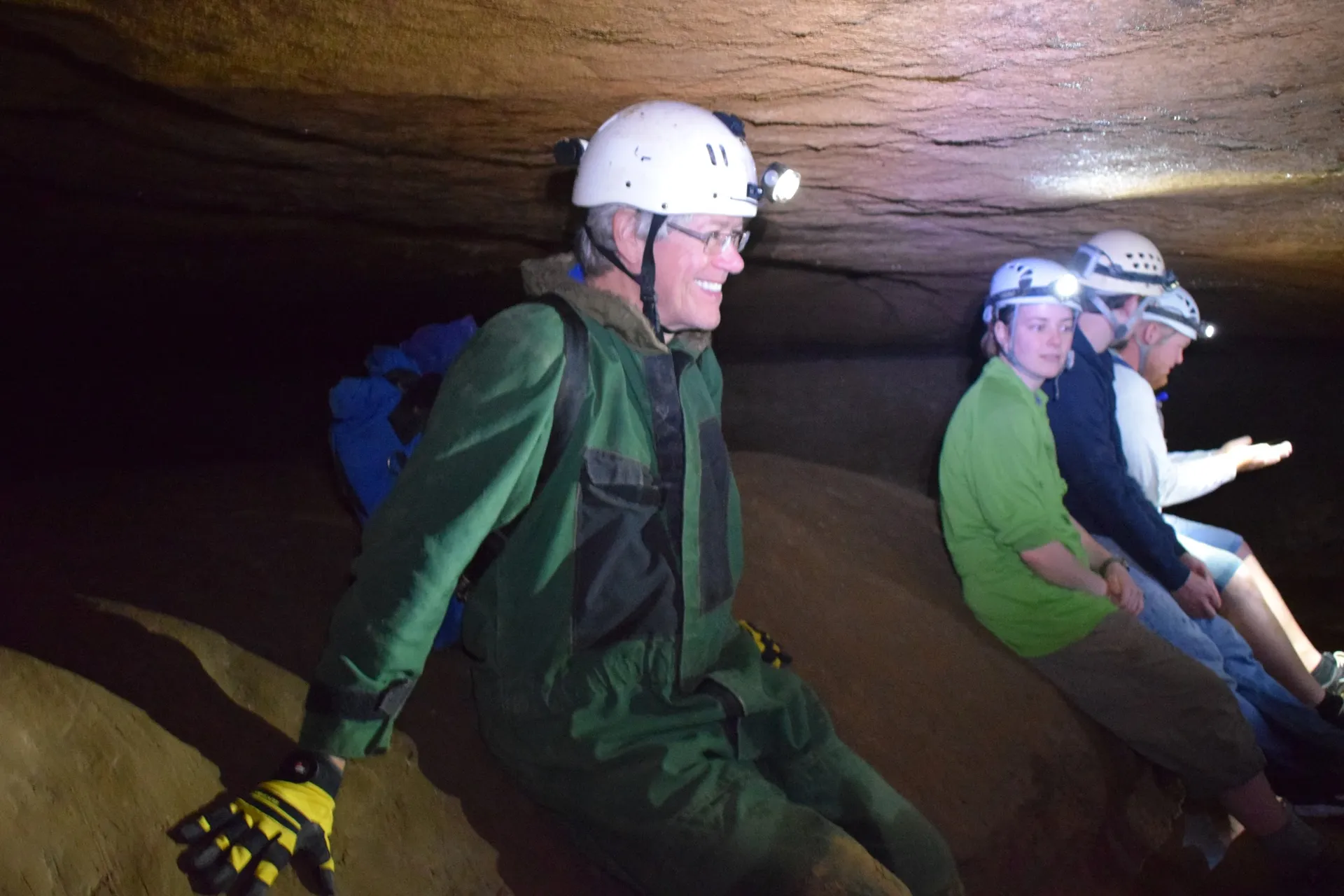 Dr. Kuhajda in a cave