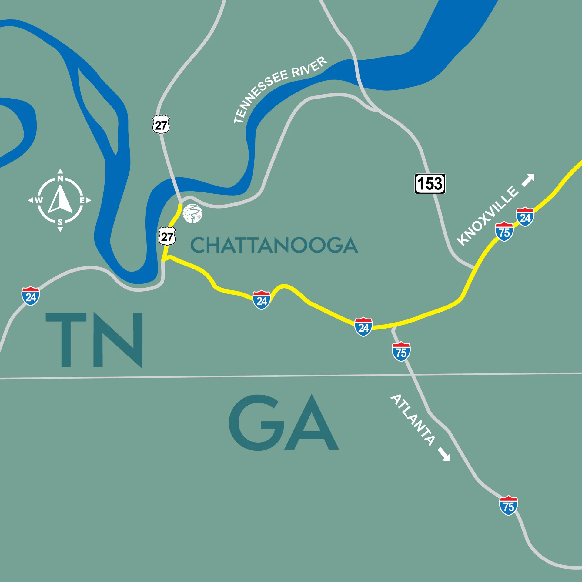 Directions from Knoxville