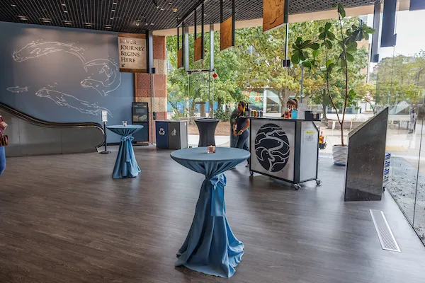TN Aquarium River Journey lobby set up for a private event