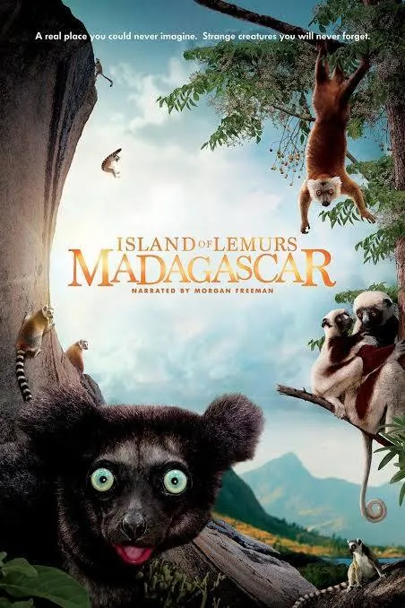 Movie poster for Island of Lemurs: Madagascar 3D coming to the TN Aquarium IMAX theater on October 31, 2025 for World Lemur Day