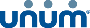 UNUM logo with blue text