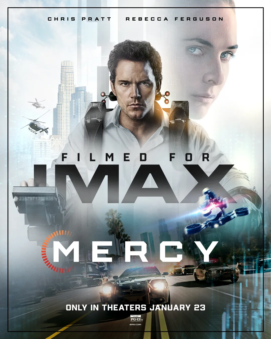 Movie poster for Mercy coming to IMAX theaters in January 2026