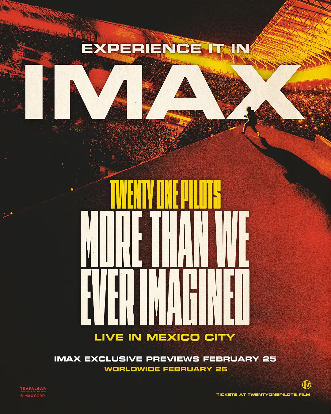 Movie graphic for Twenty One Pilots movie coming to IMAX