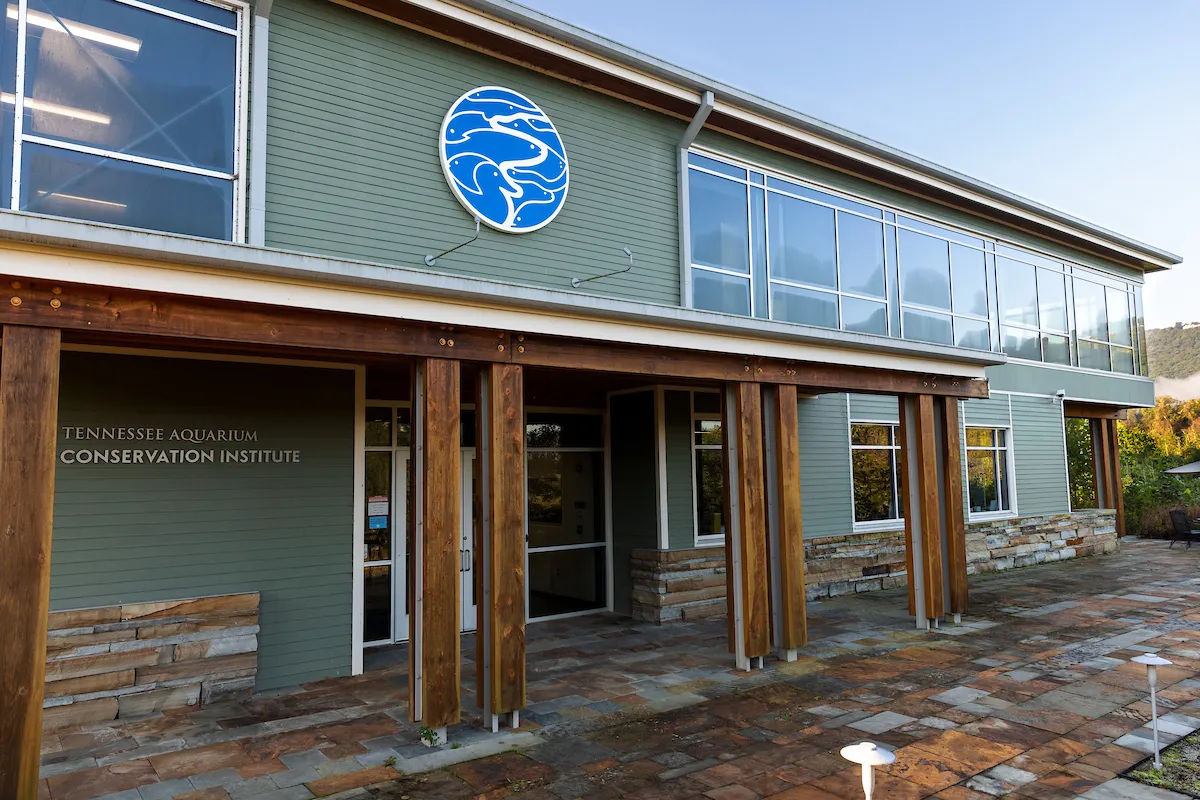 A closeup photo of the Tennessee Aquarium Conservation Institute.