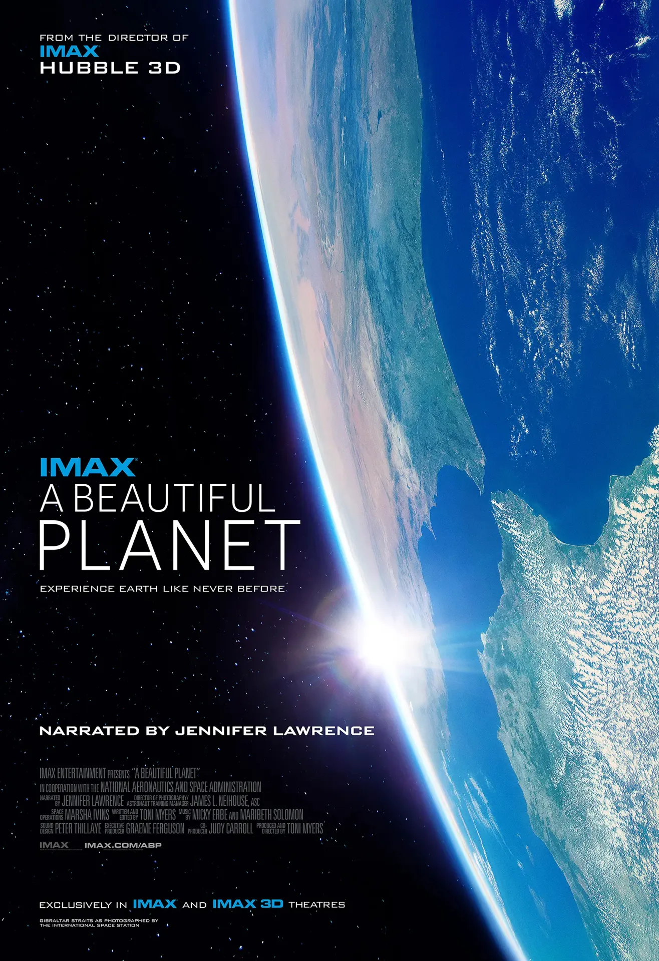 Movie poster for A Beautiful Planet 3D in IMAX.