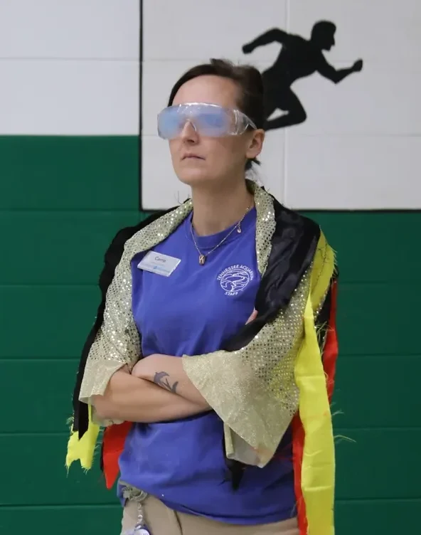 Carrie Williams at the Laurel Dace pep rally 