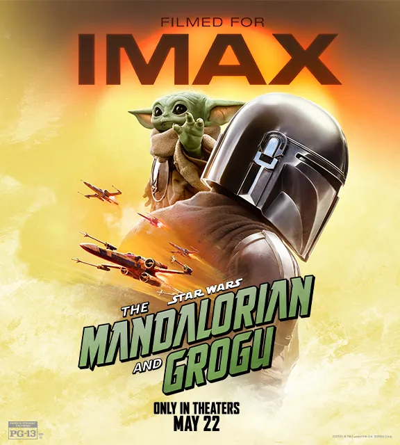 Movie poster for Mandalorian & Grogu movie coming to IMAX in May 2026