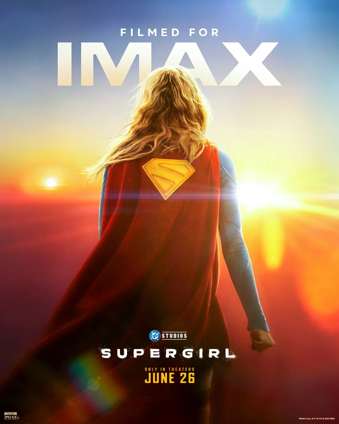 Movie poster for Supergirl coming to IMAX in late June 2026
