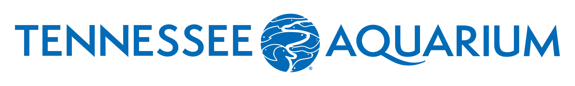 Tennessee Aquarium horizontal text logo in blue