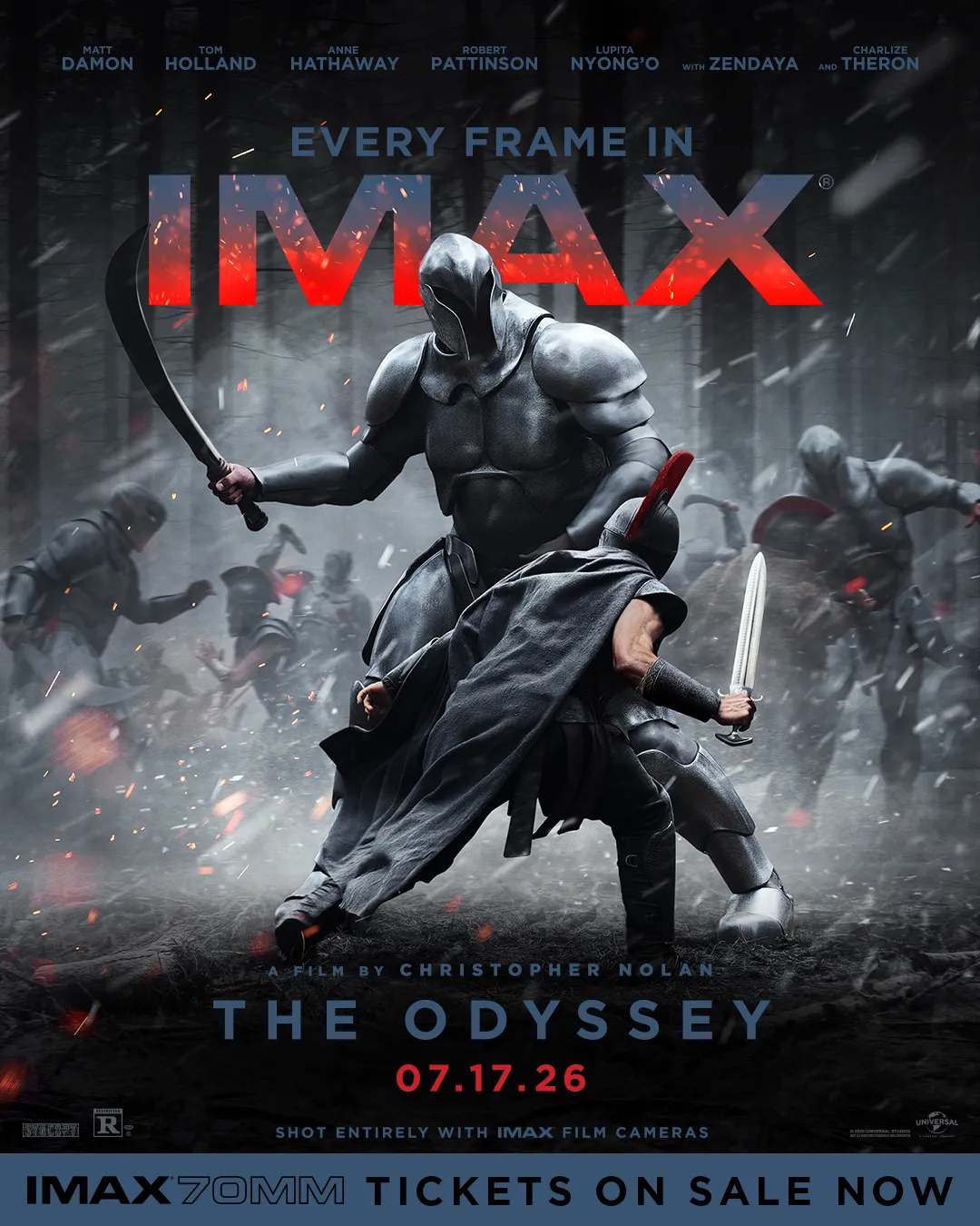 Promotional graphic for The Odyssey movie coming to theaters in July 2026