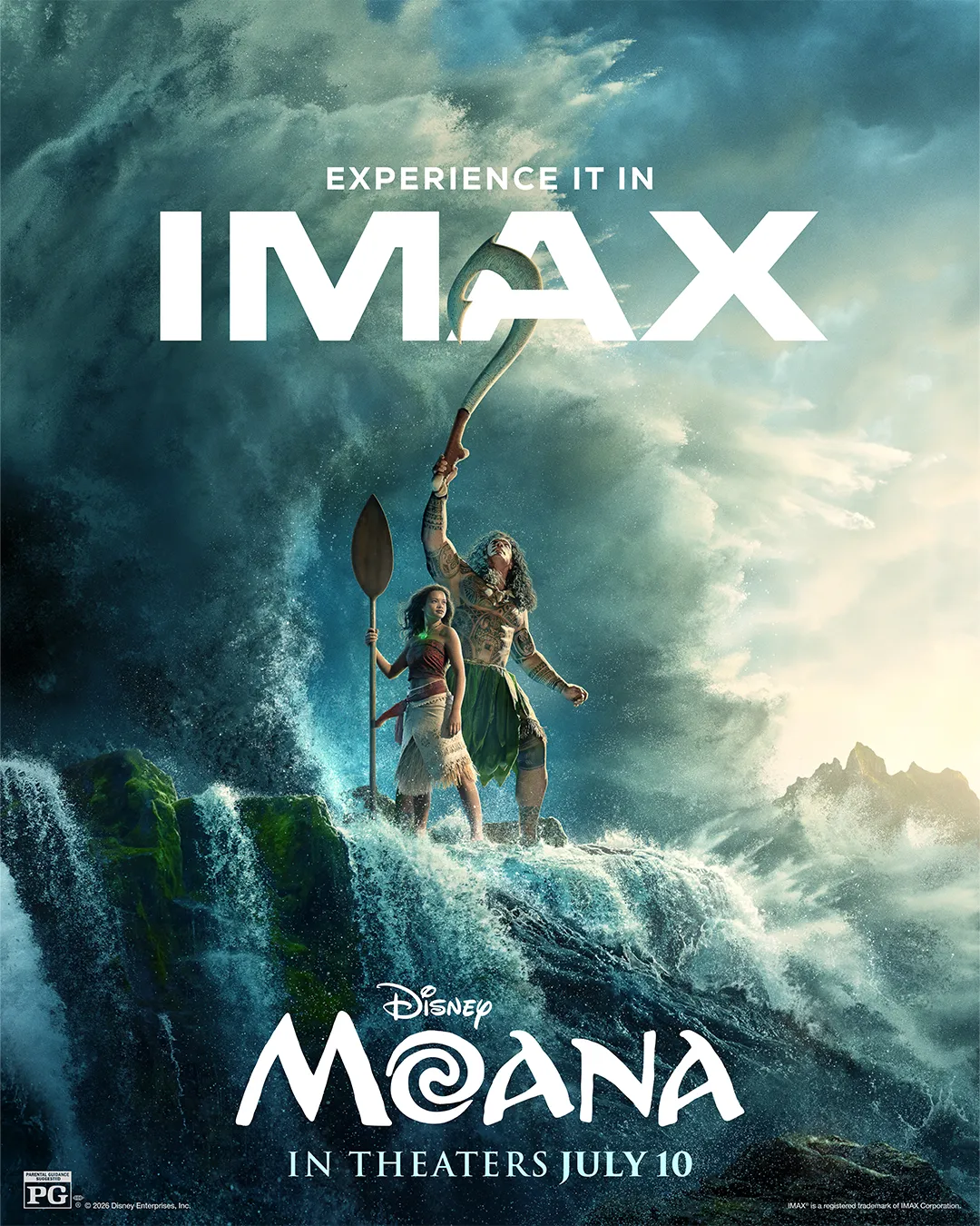 Live action Moana in IMAX promotional graphic