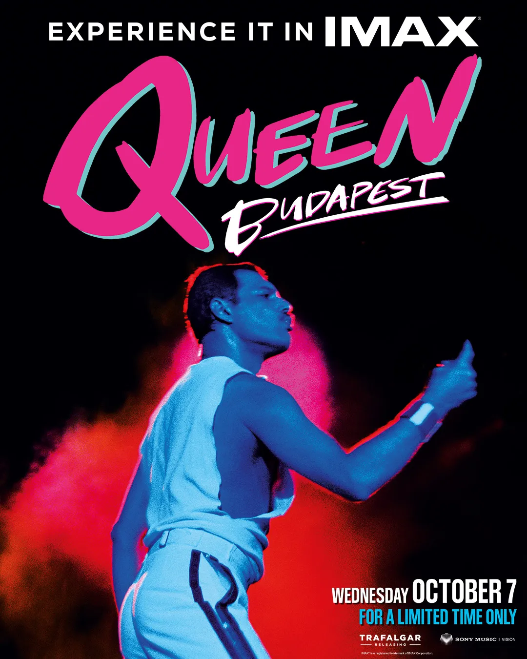 Promotional graphic for Queen Budapest in IMAX