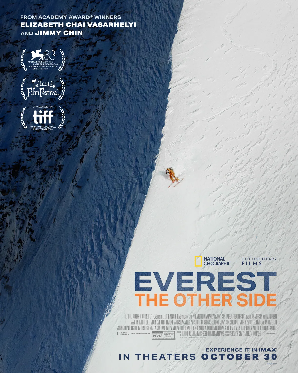Promotional graphic for Everest: The Other Side film coming to theaters October 2026